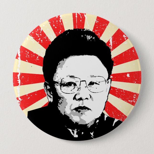 Badge Rond 10 Cm Kim Jong Il (Devant)