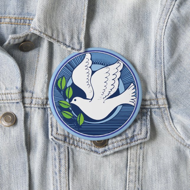 Badge Rond 10 Cm La colombe de la paix (En situation)