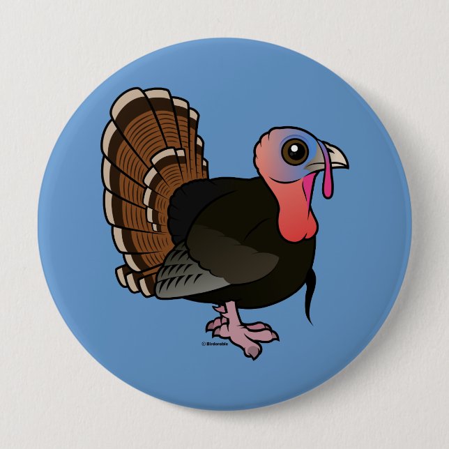 Badge Rond 10 Cm La Turquie sauvage (Devant)