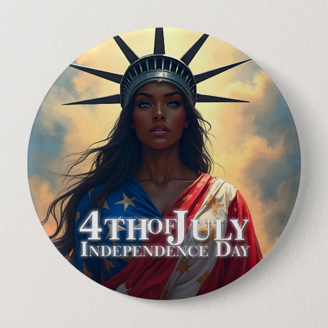 Badge Rond 10 Cm Lady Liberty réinventée - Un nouveau visage de la  (Devant)