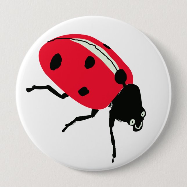 Badge Rond 10 Cm Ladybug, rouge (Devant)