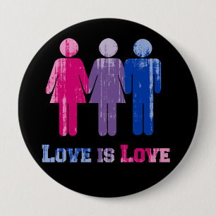 Badge Rond 10 Cm L'amour bisexuel est l'amour distressed.png