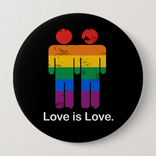 BADGE ROND 10 CM L'AMOUR EST COUPLE D'HOMOSEXUEL D'AMOUR