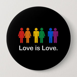 BADGE ROND 10 CM L'AMOUR EST NOIR D'AMOUR