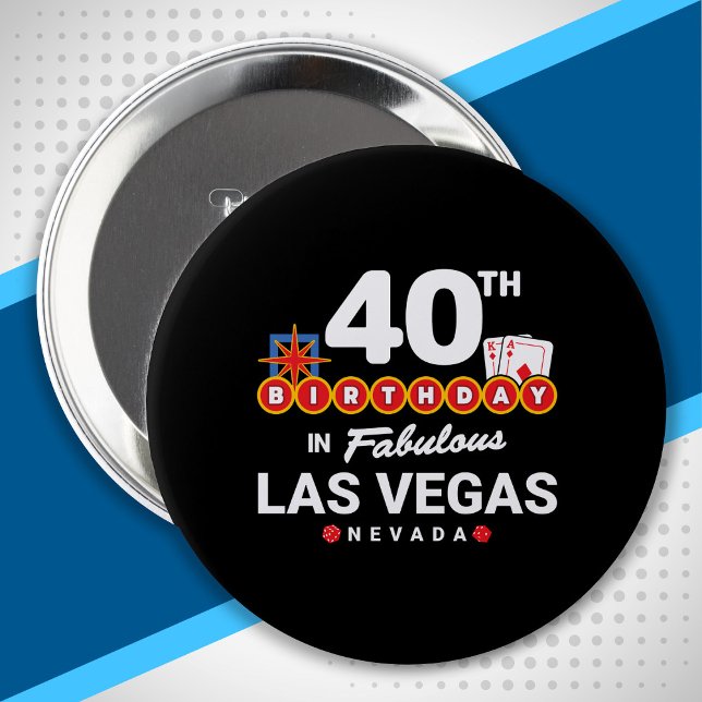 Badge Rond 10 Cm Las Vegas Birthday Party (Créateur téléchargé)