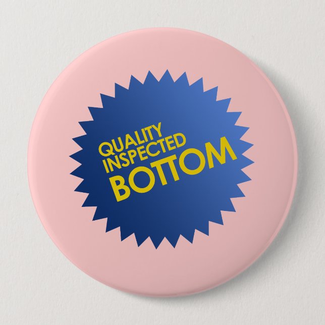 Badge Rond 10 Cm Le fond inspecté par qualité (Devant)