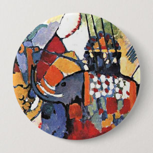 Badge Rond 10 Cm Le tableau animalier de Kandinsky, L'Éléphant,