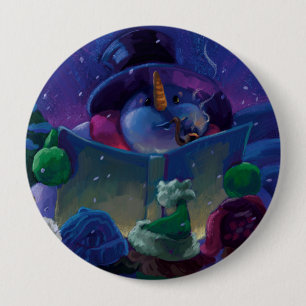Badge Rond 10 Cm Lecture hivernale