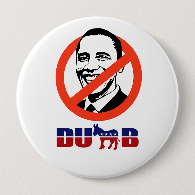 Badge Rond 10 Cm Les démocrates sont stupides (Devant)