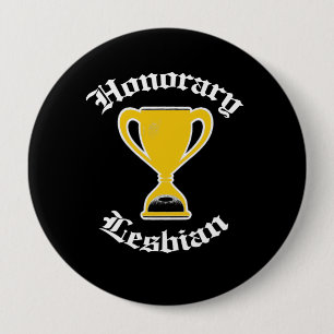 BADGE ROND 10 CM LESBIENNE HONORIFIQUE - BLANC - .PNG