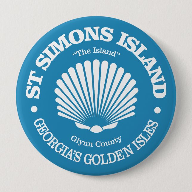 Badge Rond 10 Cm L'île St Simons (coquillage) (Devant)