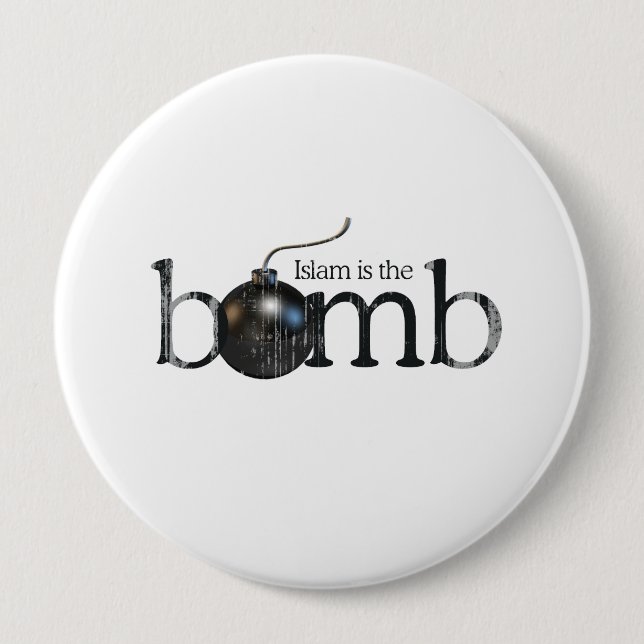 Badge Rond 10 Cm L'Islam est la bombe Faded.png (Devant)