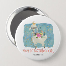 Badge Rond 10 Cm Llama Love Aquarelle mignonne Maman de fille d'ann