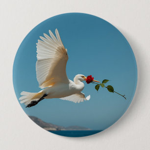 Badge Rond 10 Cm L'oiseau voyageur