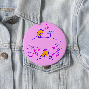 Badge Rond 10 Cm LOVE ECHO - Comic Birds Tweetlercools 3