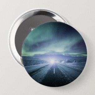 Badge Rond 10 Cm Lumières du Nord Finlande