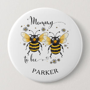 Badge Rond 10 Cm Maman Chérie Abeille