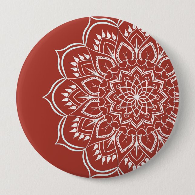 Badge Rond 10 Cm Mandala boho bohemian (Devant)
