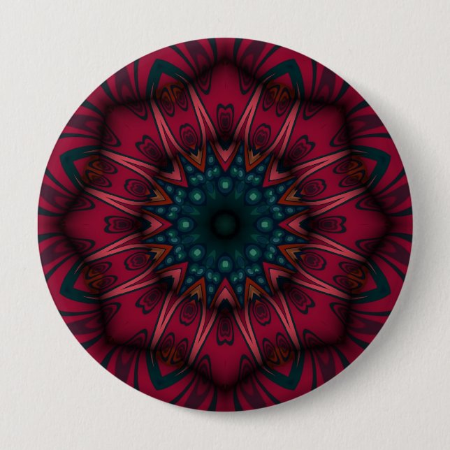 Badge Rond 10 Cm Mandala géométrique (Devant)