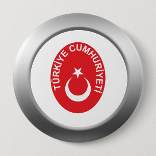 Badge Rond 10 Cm Manteau de la Turquie des bras