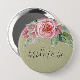 BADGE ROND 10 CM MARÉE EN FOLIAGE VERT ROUGE EN FLEURS ROUGES DE CO