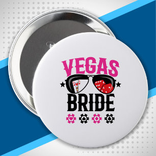 Badge Rond 10 Cm Mariage à Vegas - Mariée - Enterrement de vie de j