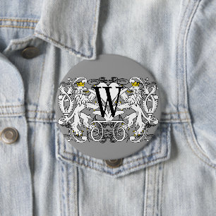 Badge Rond 10 Cm Mariage Renaissance Lion Rampant