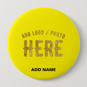 BADGE ROND 10 CM MARQUE VERIFIEE JAUNE PERSONNALISABLE MODERNE ET C
