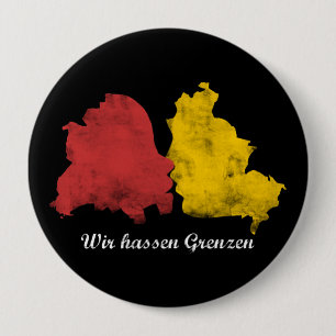 Badge Rond 10 Cm Mauerfall - Wir hassen Grenzen
