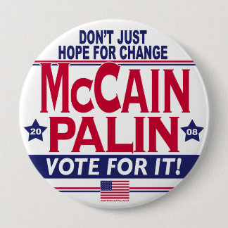 Badge Rond 10 Cm McCain Palin 2008