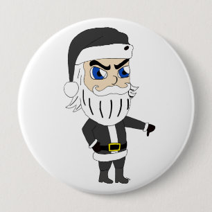 Badge Rond 10 Cm méchant santa claus