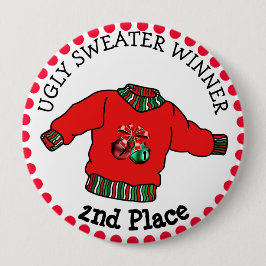 Badge Rond 10 Cm Médaille d'or de Noël du gagnant de la 2e place du