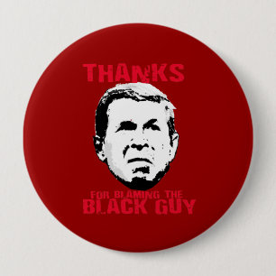 Badge Rond 10 Cm Merci pour blâmer le type noir