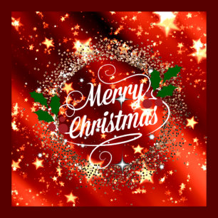 Badge Rond 10 Cm Merry Christmas sparkle and glitter