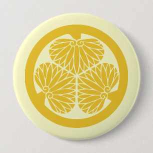 Badge Rond 10 Cm Mitsubaaoi2, Japon