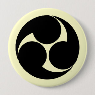 Badge Rond 10 Cm Mitsudomoe de Hidari, Japon