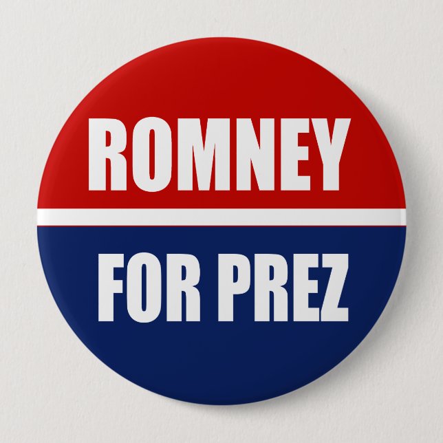 BADGE ROND 10 CM MITT ROMNEY 2012 (Devant)