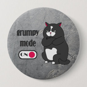 Badge Rond 10 Cm Mode grumeux sur drôle de gros chat