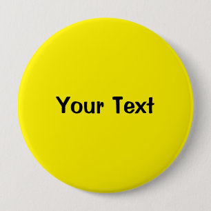 Badge Rond 10 Cm Modèle de bouton de texte personnalisé Jaune 4 p