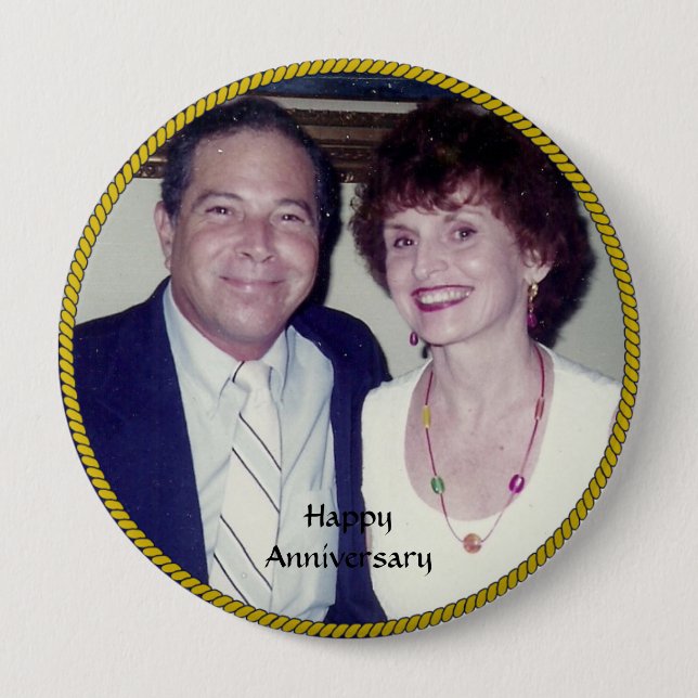 Badge Rond 10 Cm Modèle photo de l'anniversaire (Devant)