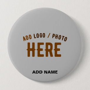 BADGE ROND 10 CM MODERNE MODERNE ASH PERSONNALISABLE VÉRIFIÉ