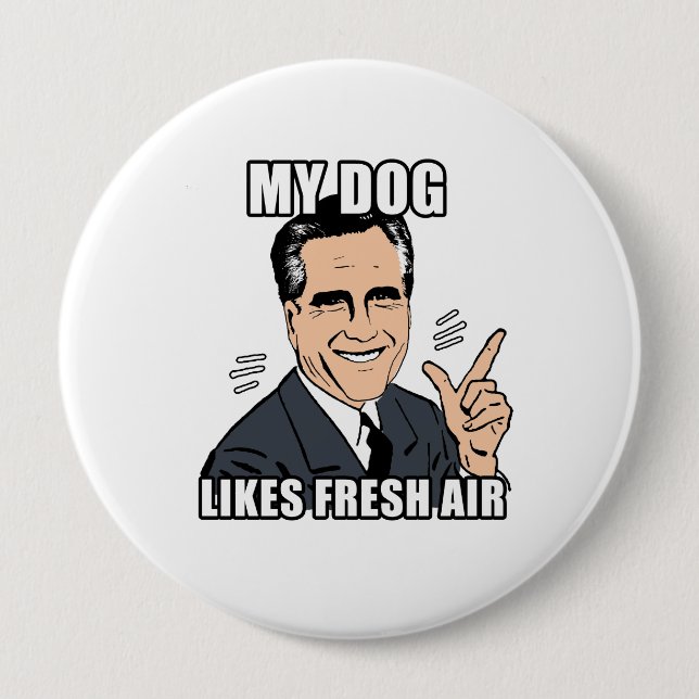 Badge Rond 10 Cm mon chien aime l'air frais - .png (Devant)