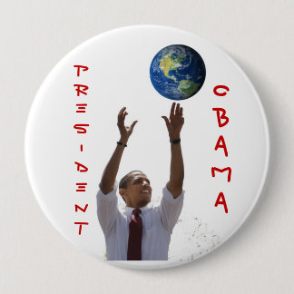 Badge Rond 10 Cm Monde Obama, OBAMA, PRÉSIDENT