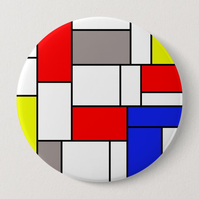 Badge Rond 10 Cm Mondrian (Devant)