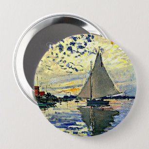 Badge Rond 10 Cm Monet - Voilier à le Petit Gennevilliers