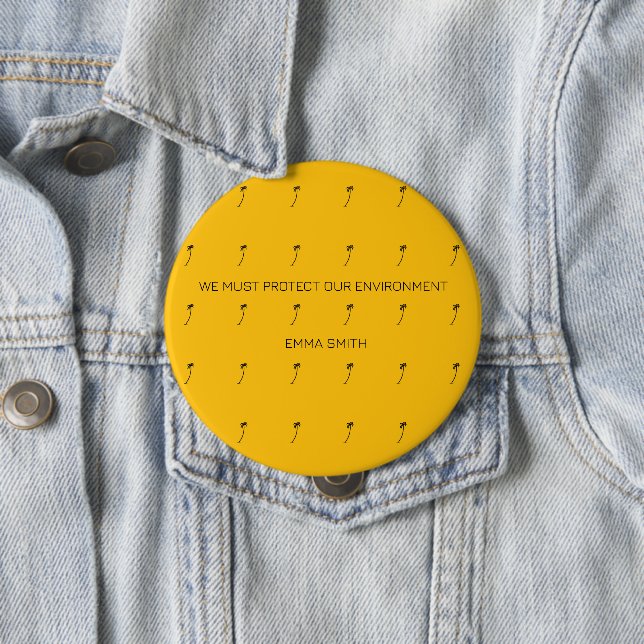 Badge Rond 10 Cm Motivationnel, Cocotiers Silhouette (En situation)