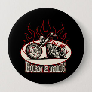 Badge Rond 10 Cm Moto caricature