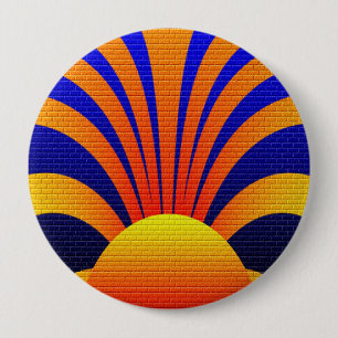 Badge Rond 10 Cm Mur du coucher du soleil