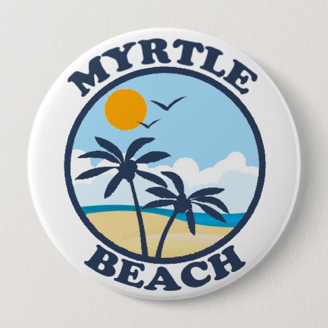 Badge Rond 10 Cm Myrtle Beach. (Devant)