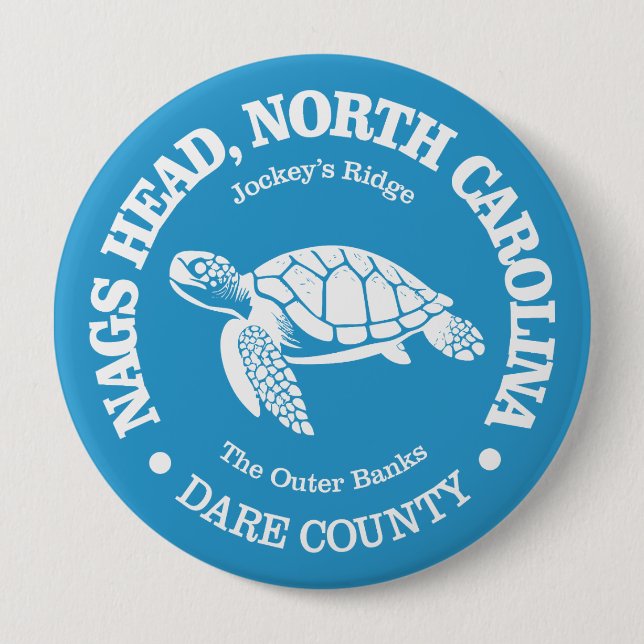 Badge Rond 10 Cm Nags Head (tortue de mer) (Devant)